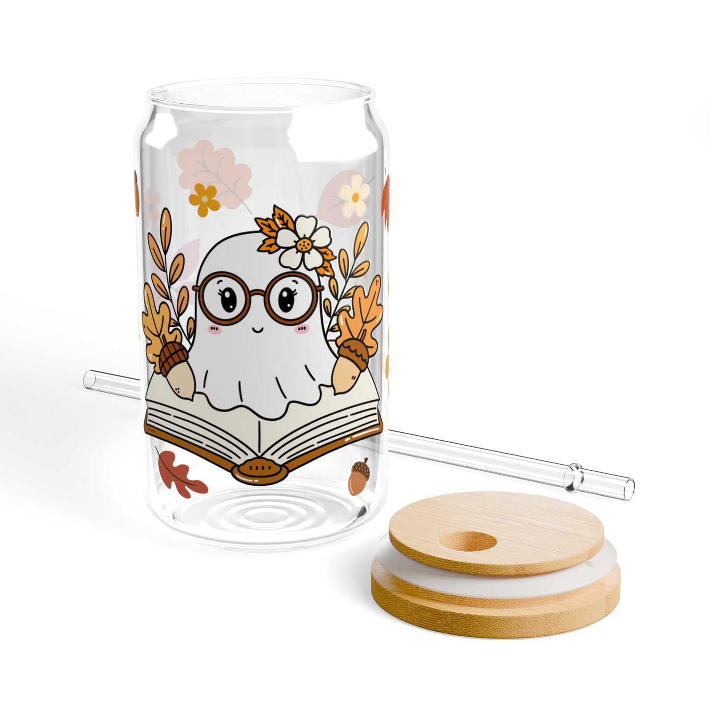 Fall Bookish Ghostie Glass