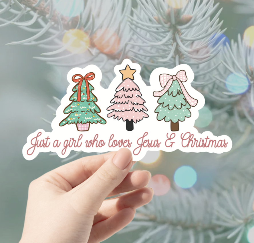 Loves Jesus & Christmas Sticker