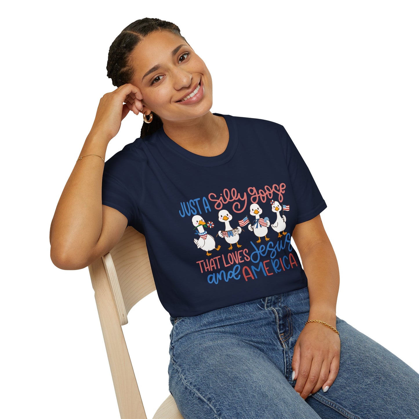 Just a Silly Goose That Loves Jesus and America Tee