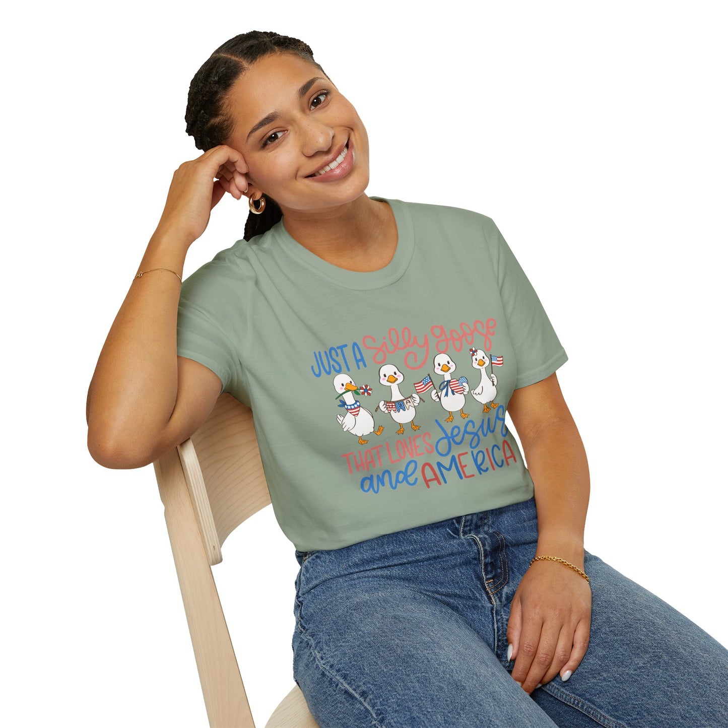 Just a Silly Goose That Loves Jesus and America Tee
