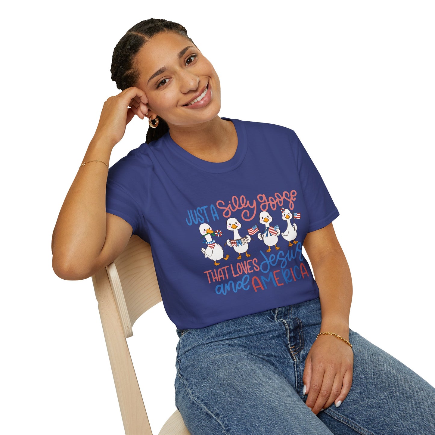 Just a Silly Goose That Loves Jesus and America Tee