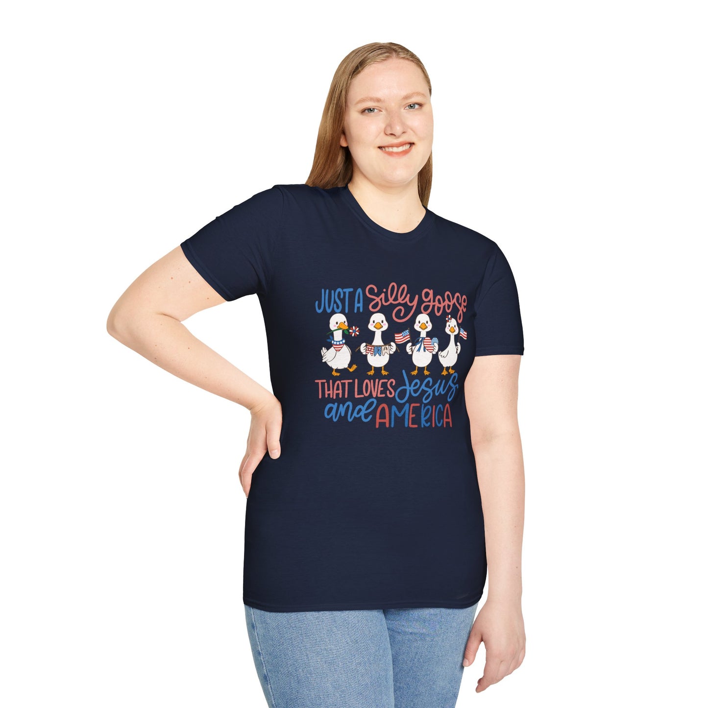 Just a Silly Goose That Loves Jesus and America Tee