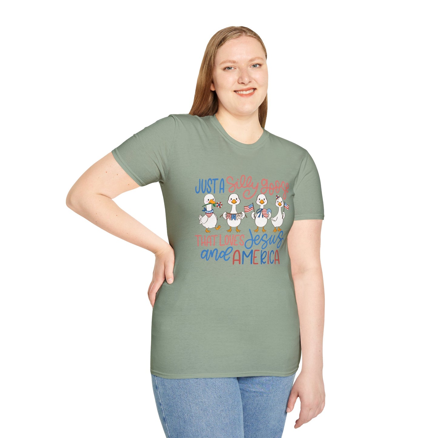 Just a Silly Goose That Loves Jesus and America Tee