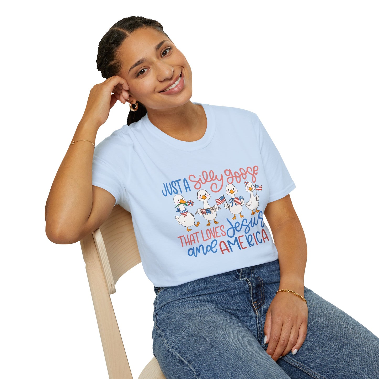 Just a Silly Goose That Loves Jesus and America Tee