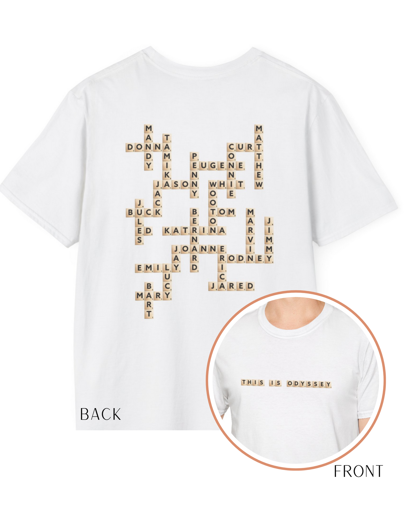 AIO Scrabble Names Tee