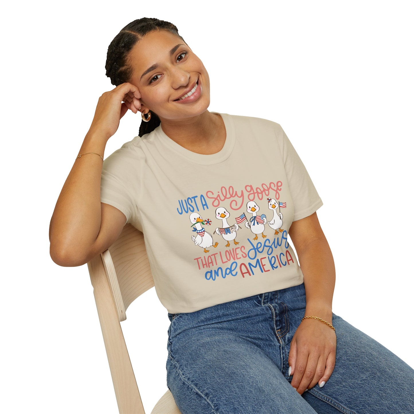Just a Silly Goose That Loves Jesus and America Tee