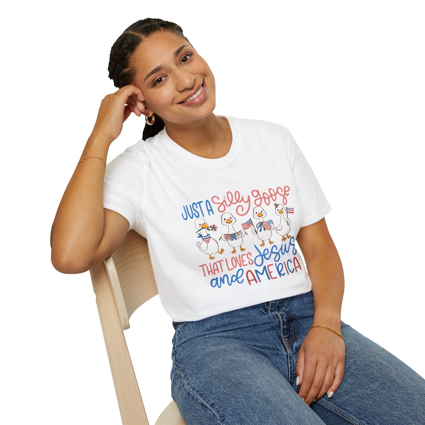 Just a Silly Goose That Loves Jesus and America Tee