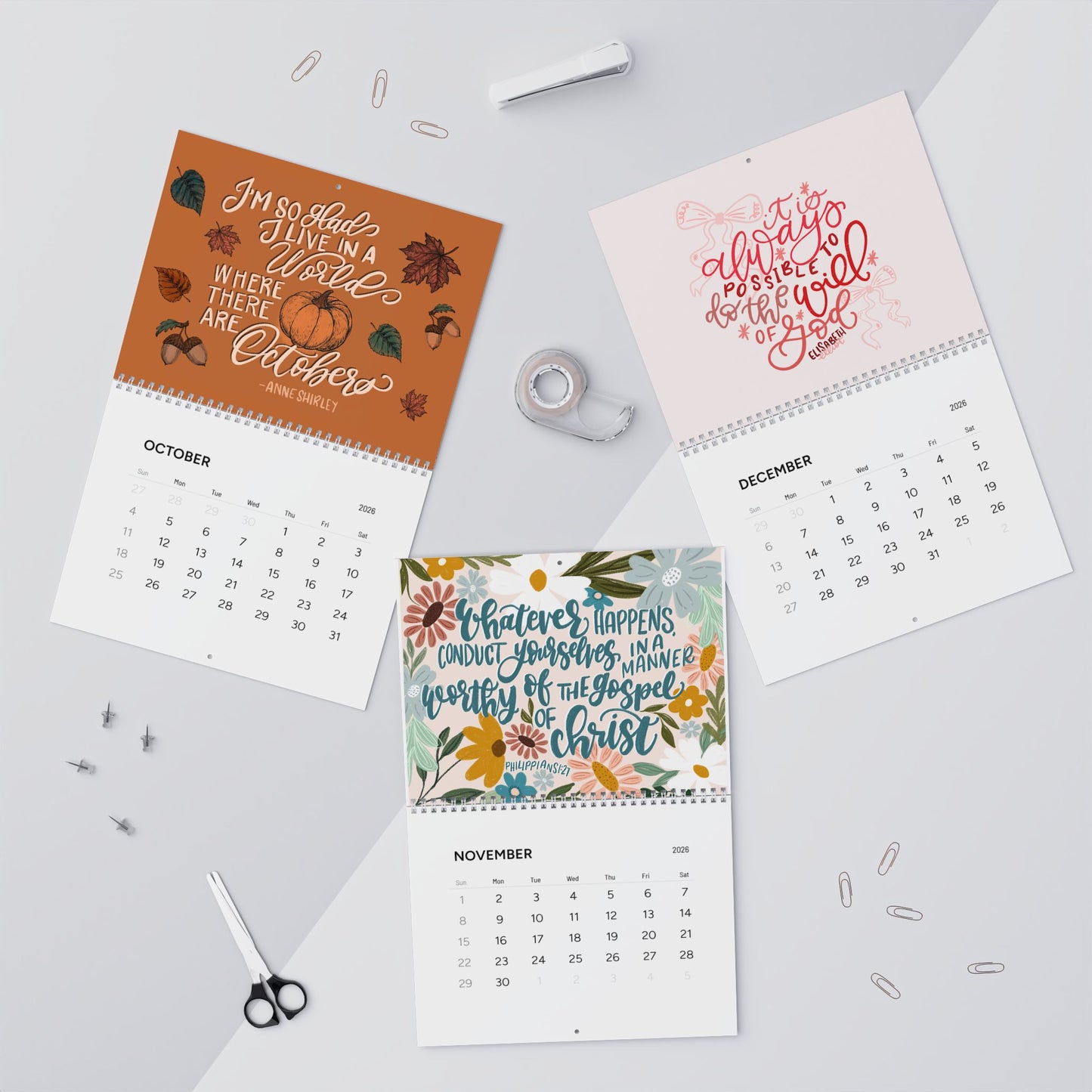 2026 Brushed by Bethy Calendar