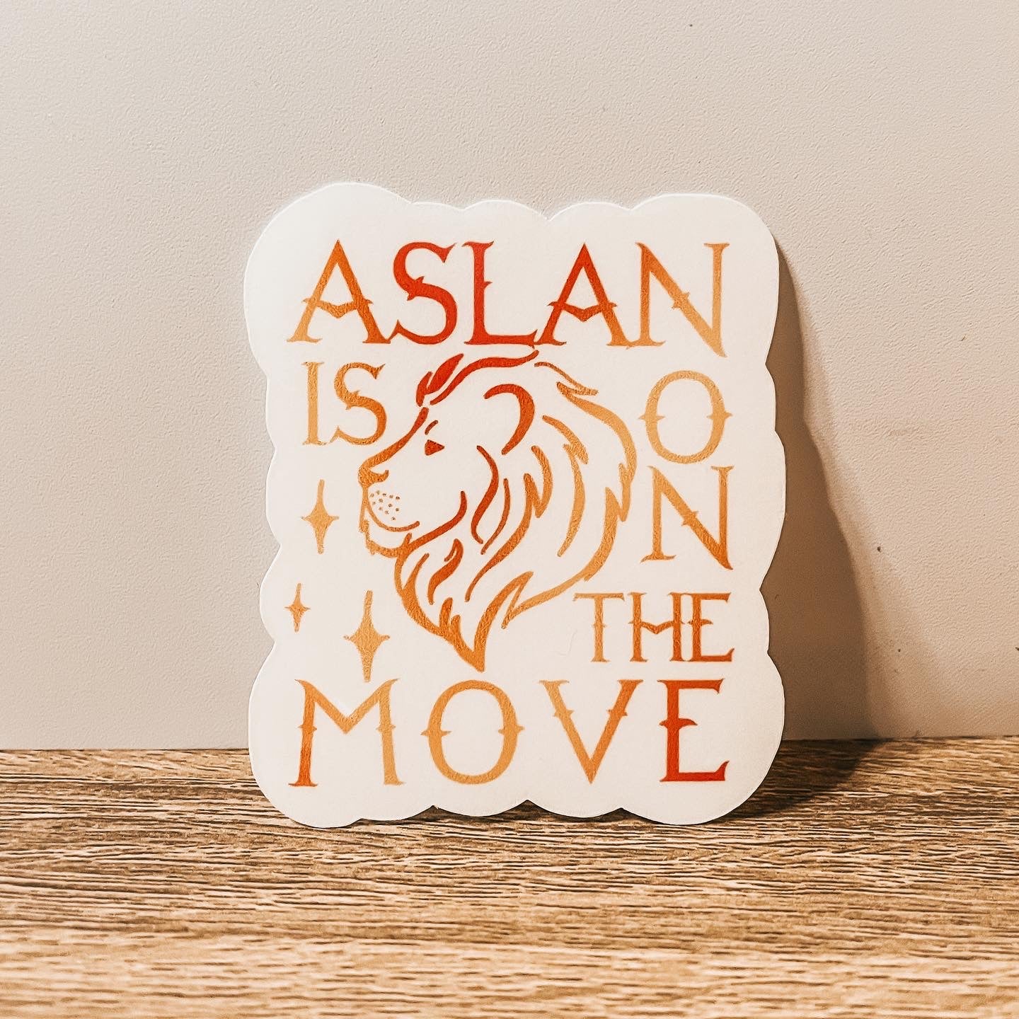 Aslan is on the Move Sticker