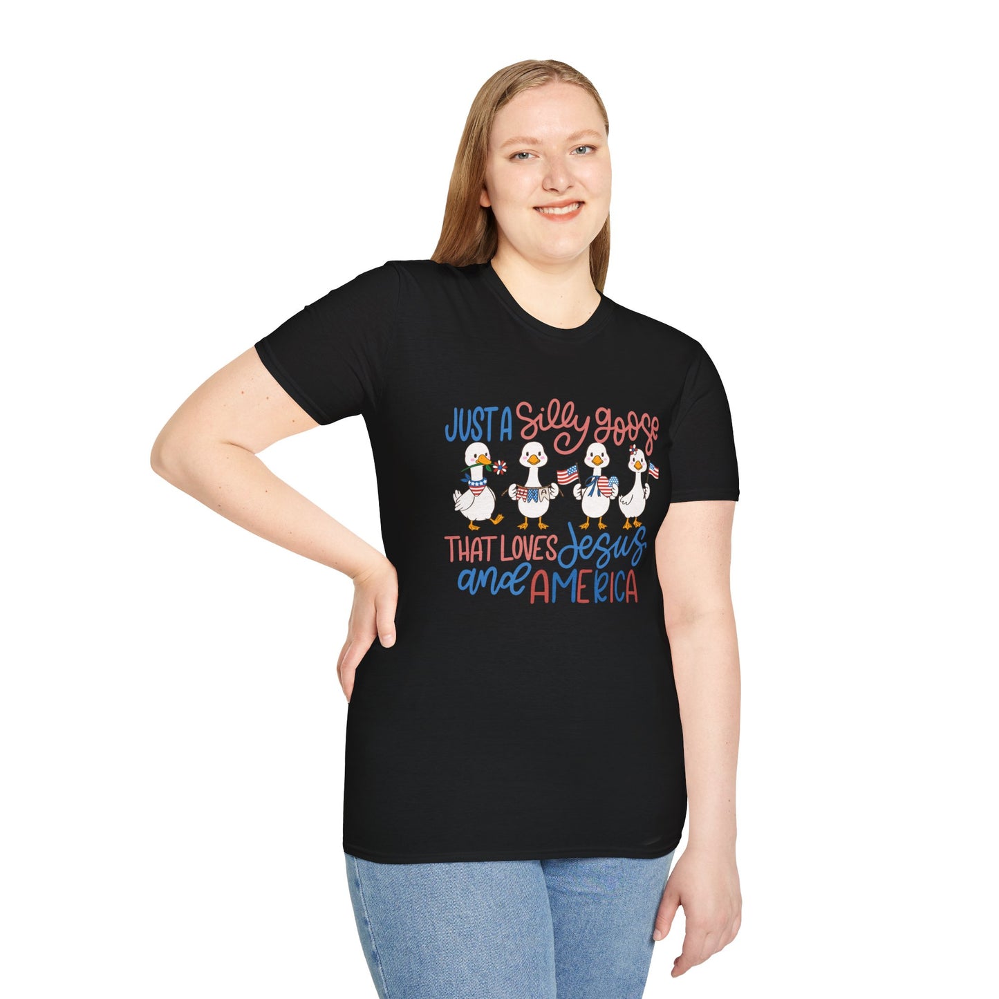 Just a Silly Goose That Loves Jesus and America Tee