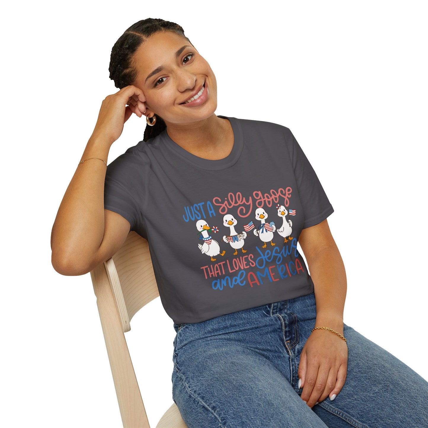 Just a Silly Goose That Loves Jesus and America Tee