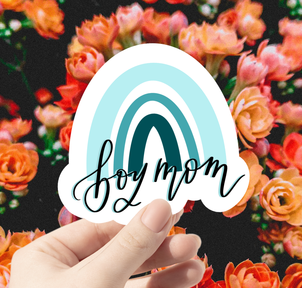Boy Mom Rainbow Sticker