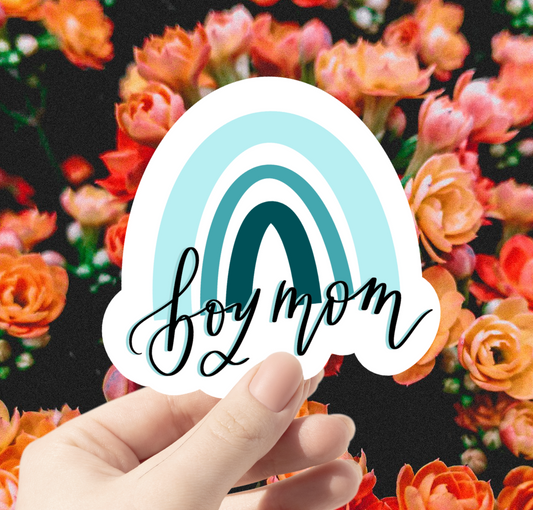 Boy Mom Rainbow Sticker