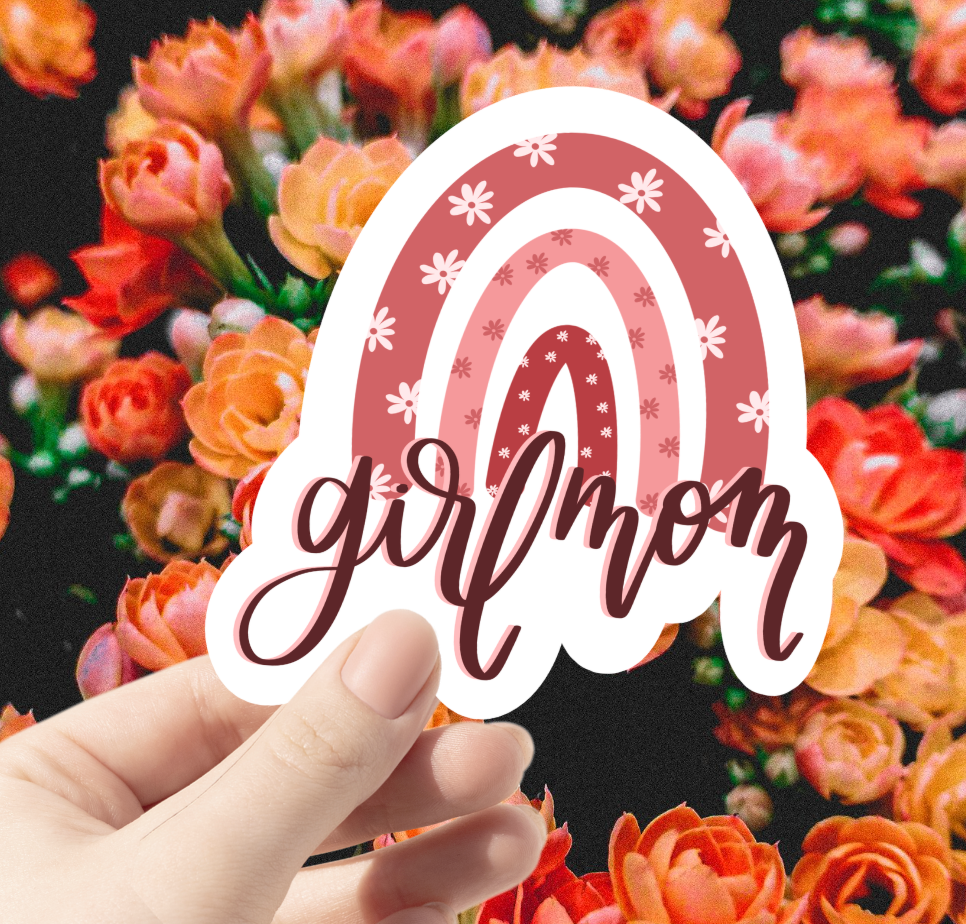 Girl Mom Rainbow Sticker