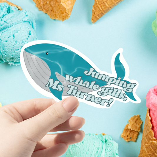 Jumping Whale Gills Sticker