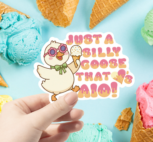 Silly AIO Goose Sticker