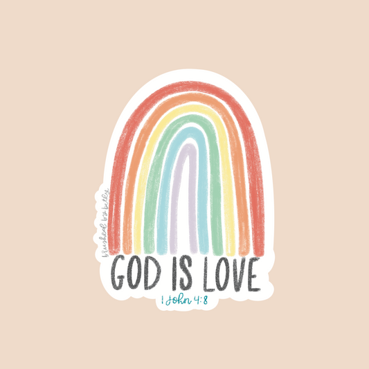 God is Love Rainbow Sticker