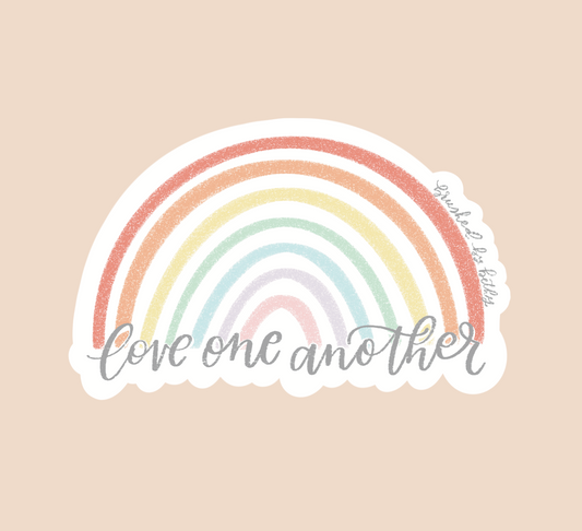 Love One Another Rainbow Sticker