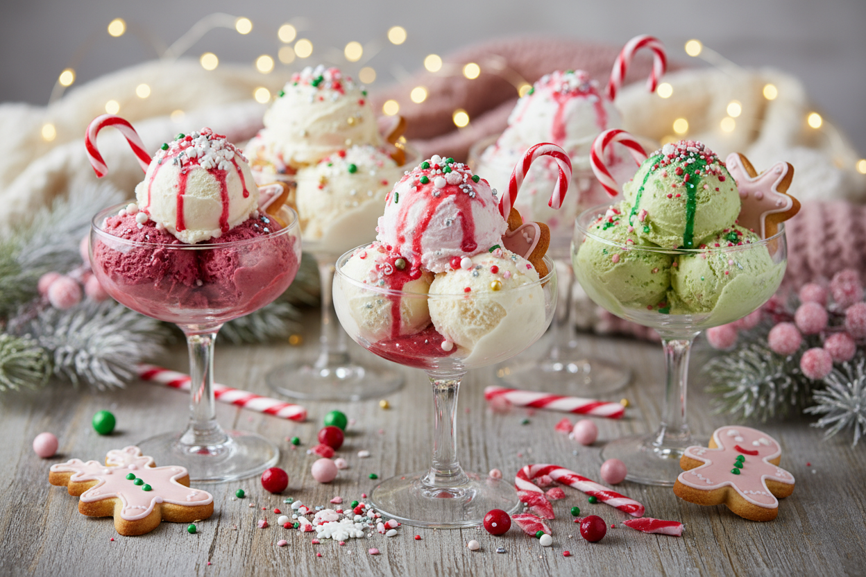 christmas ice cream no words touches of pinks