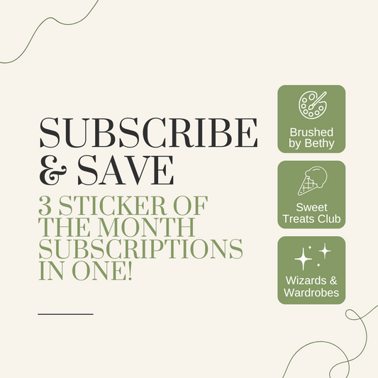 Monthly Sticker Subscriptions: Set of 3